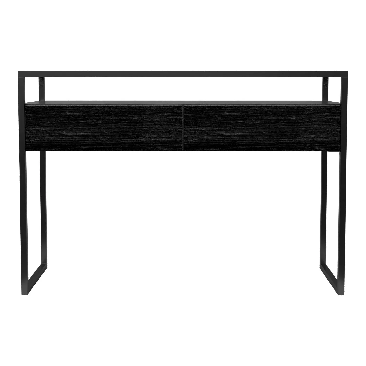 Large Console Table with Drawers - Black, Glass
