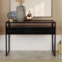 Large Console Table with Drawers - Black, Glass