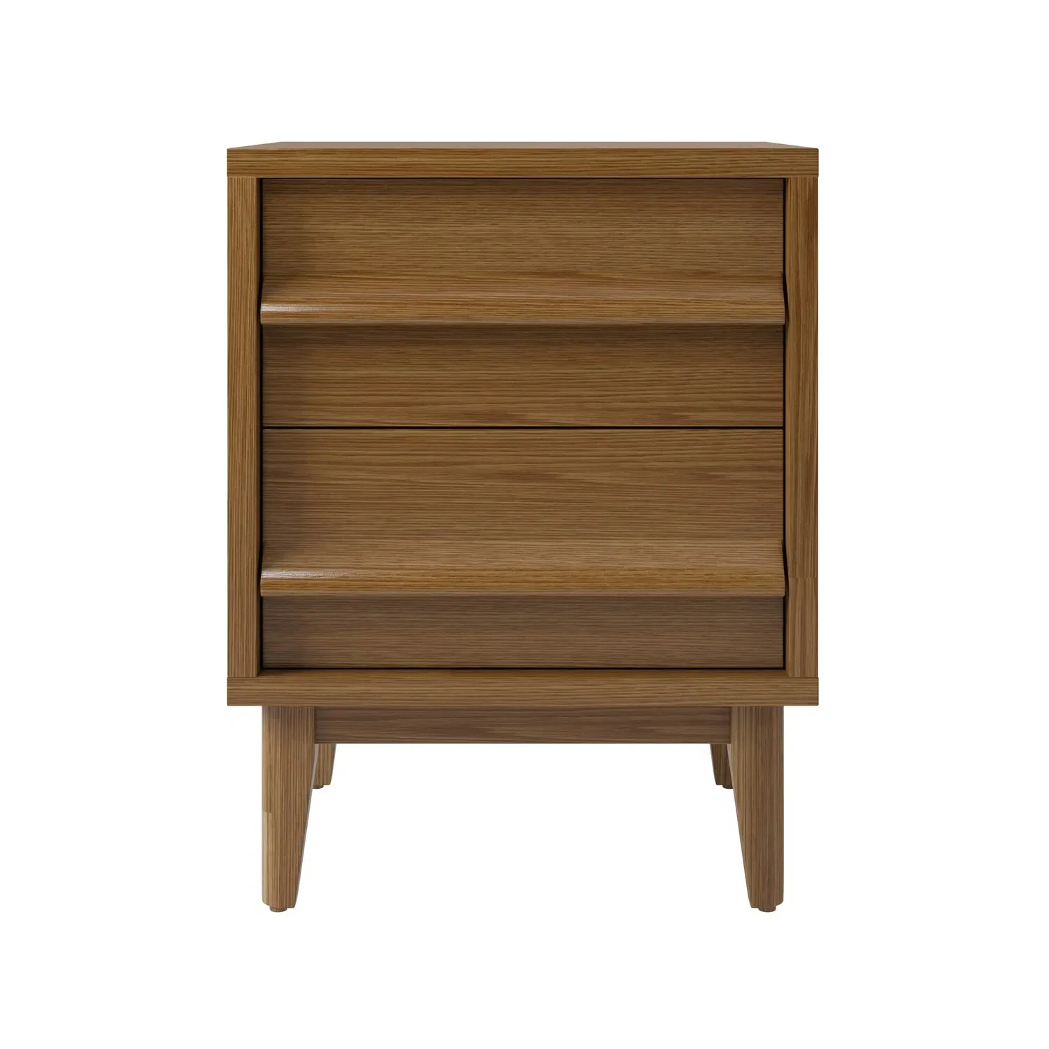 2-Drawer Bedside Table - Dark Oak, Wood