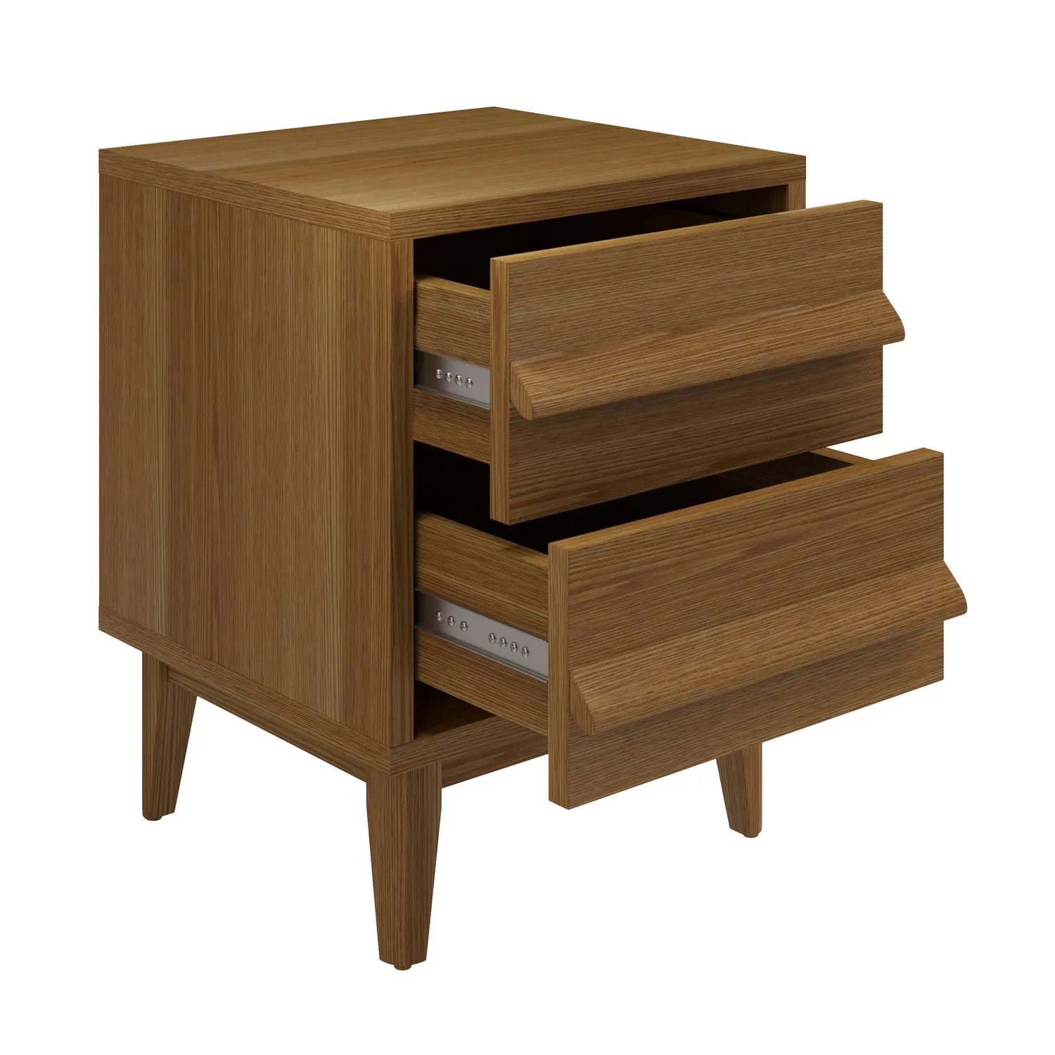 2-Drawer Bedside Table - Dark Oak, Wood