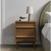 2-Drawer Bedside Table - Dark Oak, Wood
