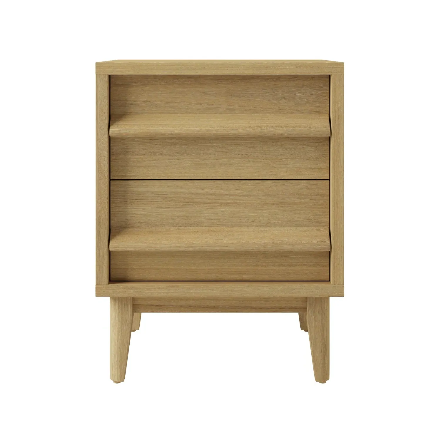 2-Drawer Bedside Table - Light Oak, Wood