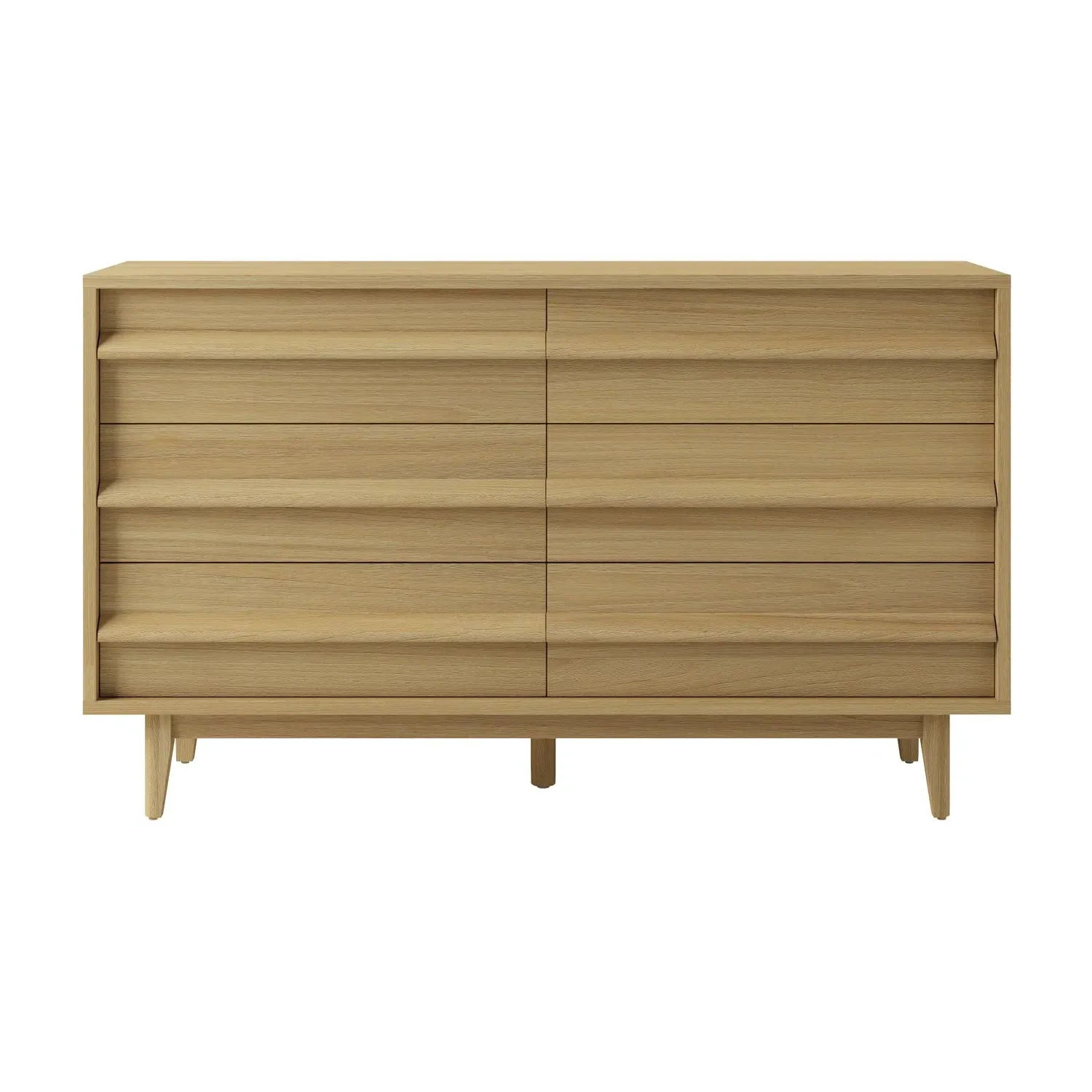 Wide 6-Drawer Chest - Light Oak, Wood