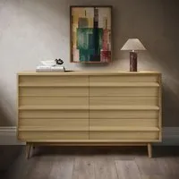 Wide 6-Drawer Chest - Light Oak, Wood
