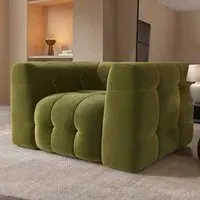 2-Seater Love Seat - Olive Green, Velvet