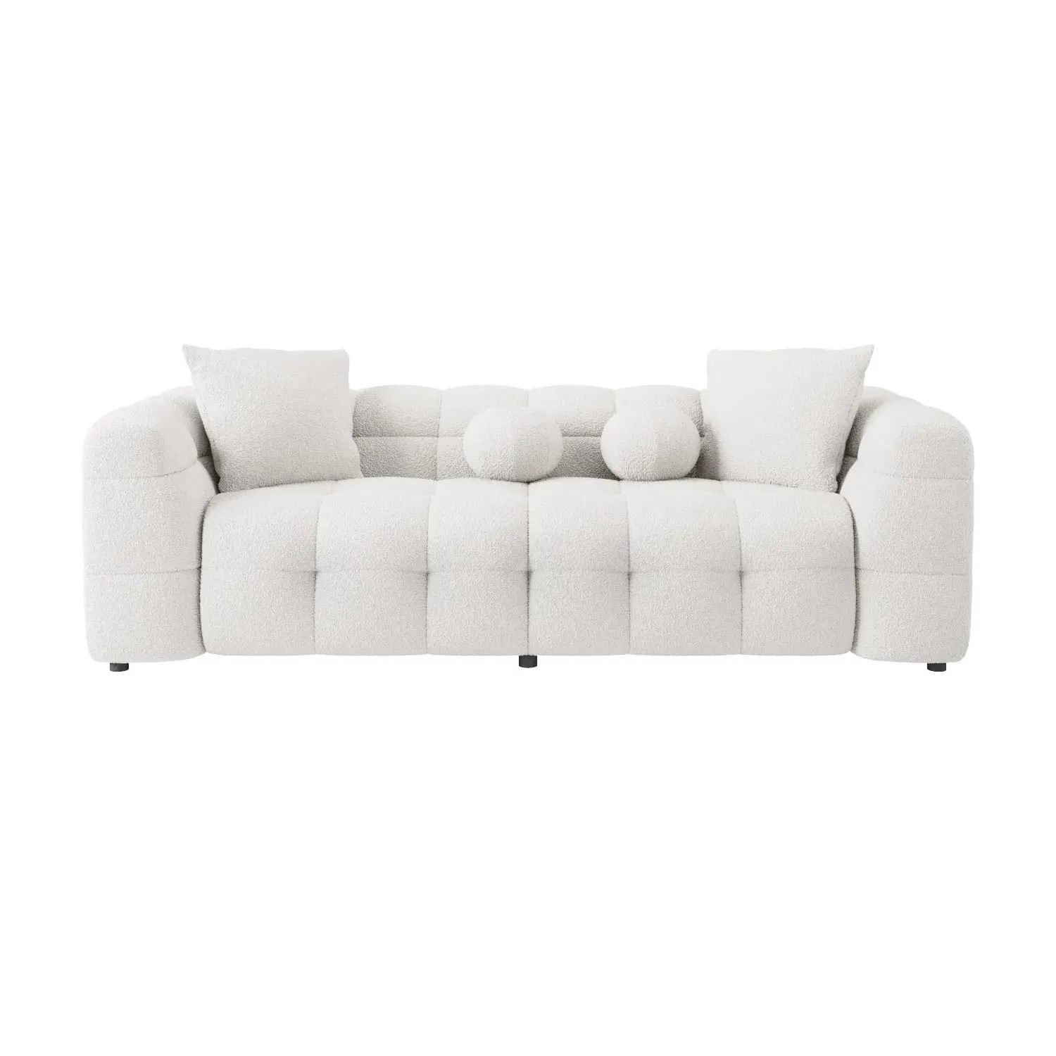 3-Seater Cloud Sofa with Tufting - Cream, Boucle