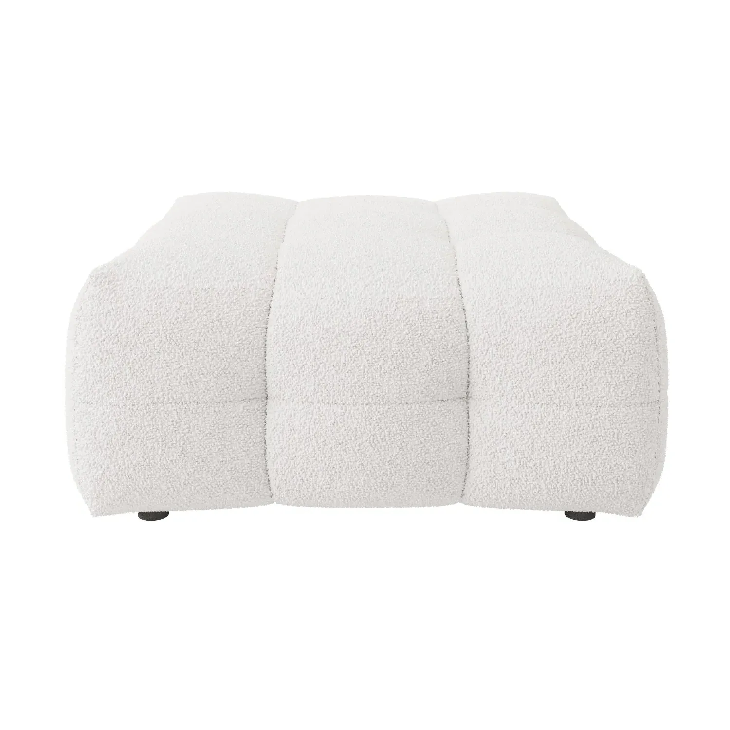 Large Square Footstool - Cream, Boucle