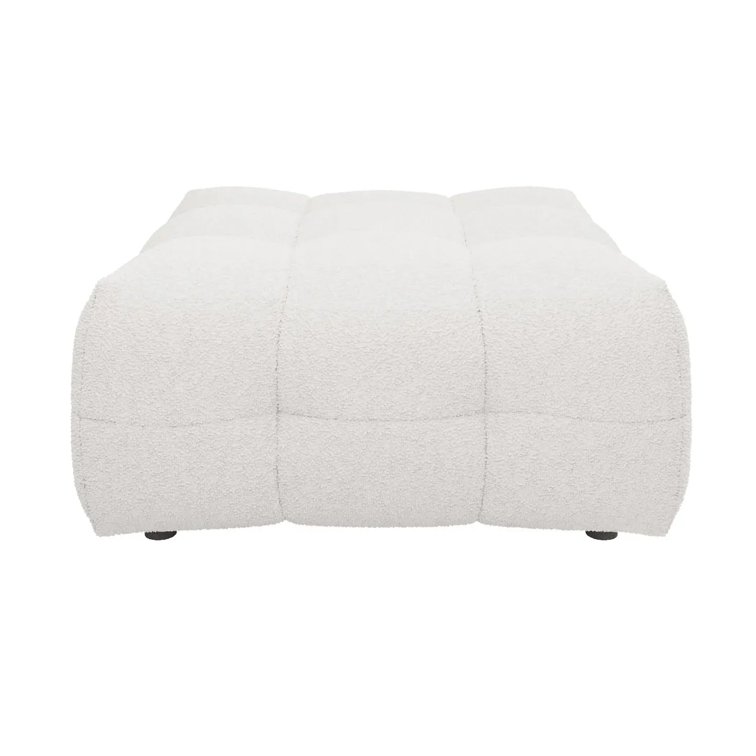 Large Square Footstool - Cream, Boucle