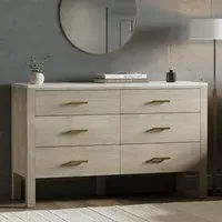 6-Drawer Chest with Marble Top - Wood, Mango