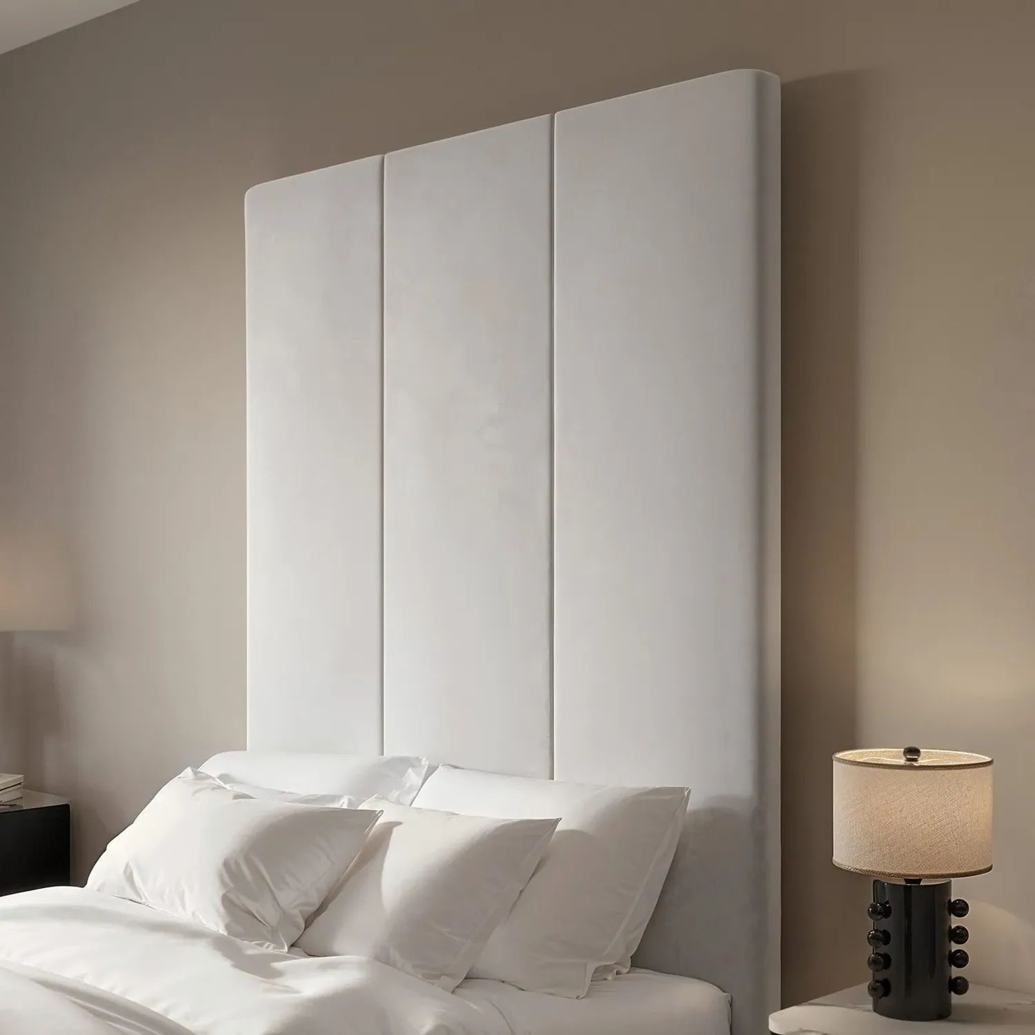 Pack of 2 Wall-Mounted Headboard Panels - Grey, Velvet