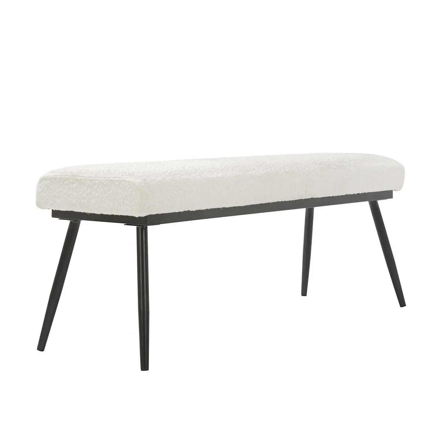 2-Seater Hallway Bench - Cream, Boucle