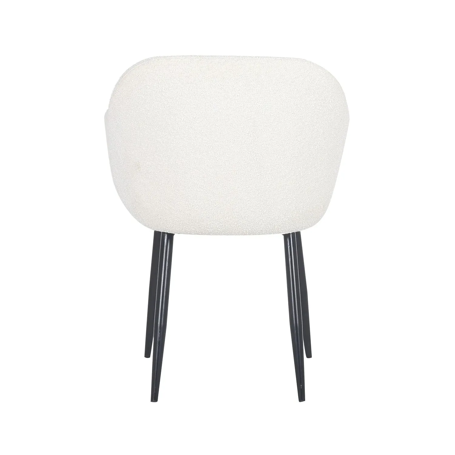 Set of 2 Armchair Dining Chairs - Cream, Boucle