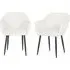 Set of 2 Armchair Dining Chairs - Cream, Boucle