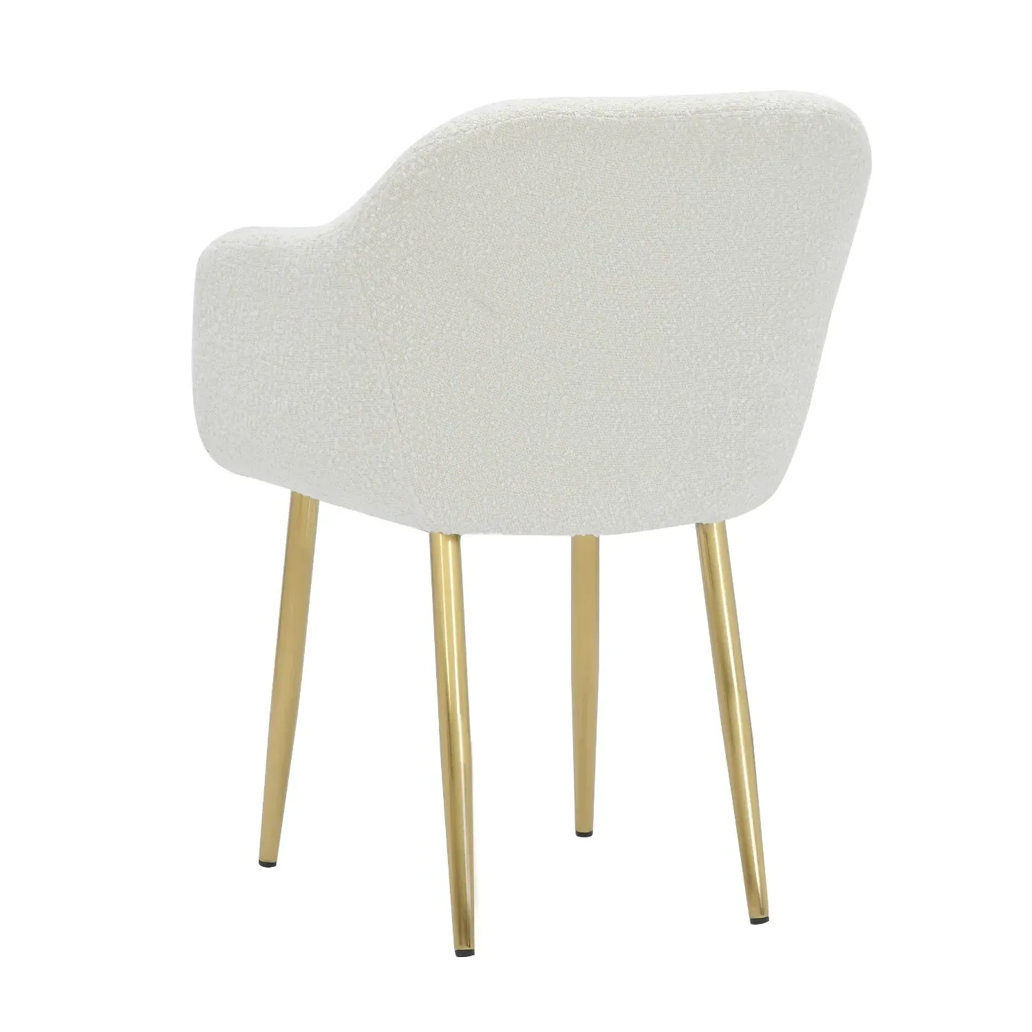 Set of 2 Armchair Dining Chairs - Cream, Boucle