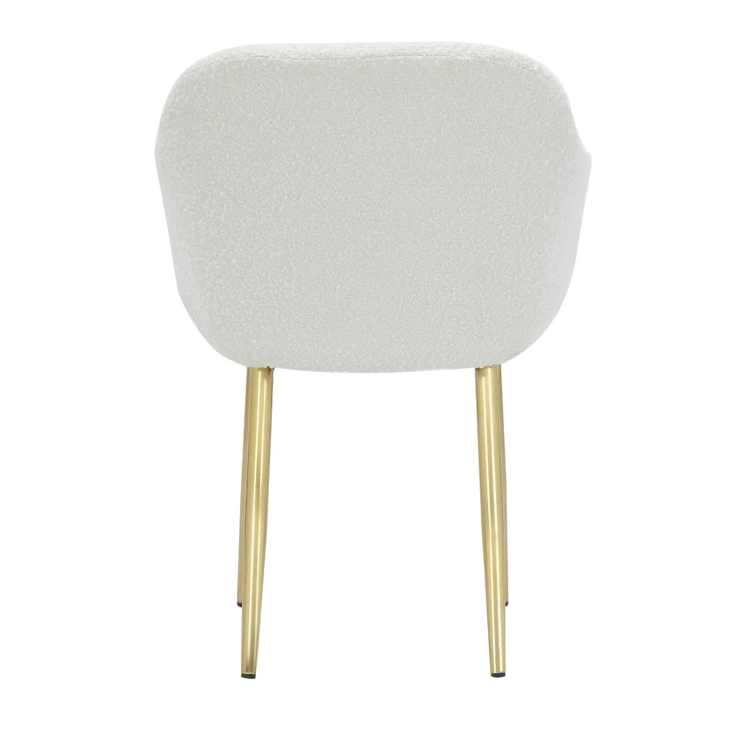 Set of 2 Armchair Dining Chairs - Cream, Boucle