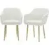 Set of 2 Armchair Dining Chairs - Cream, Boucle