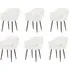 Set of 6 Armchair Dining Chairs - Cream, Boucle