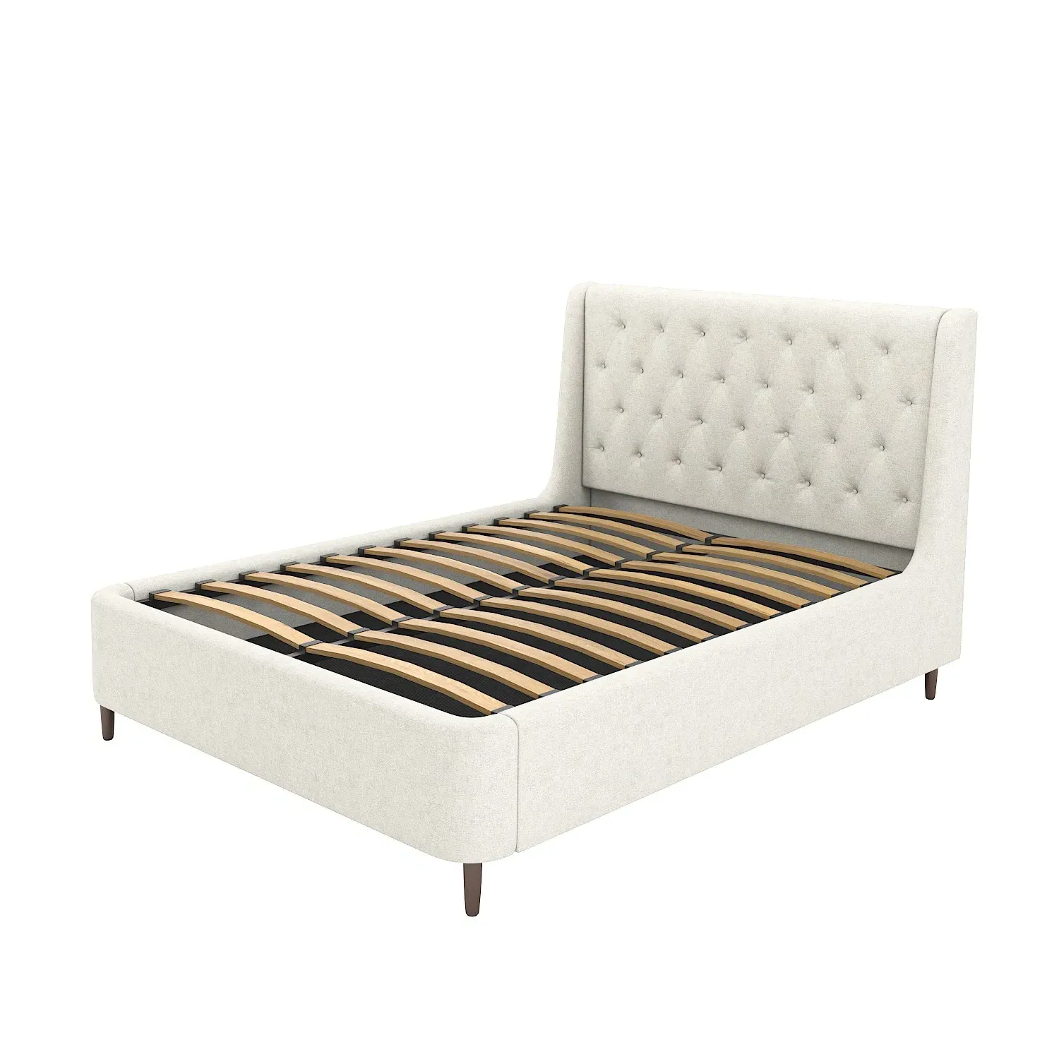 Double Ottoman Bed with Storage - Cream, Woven