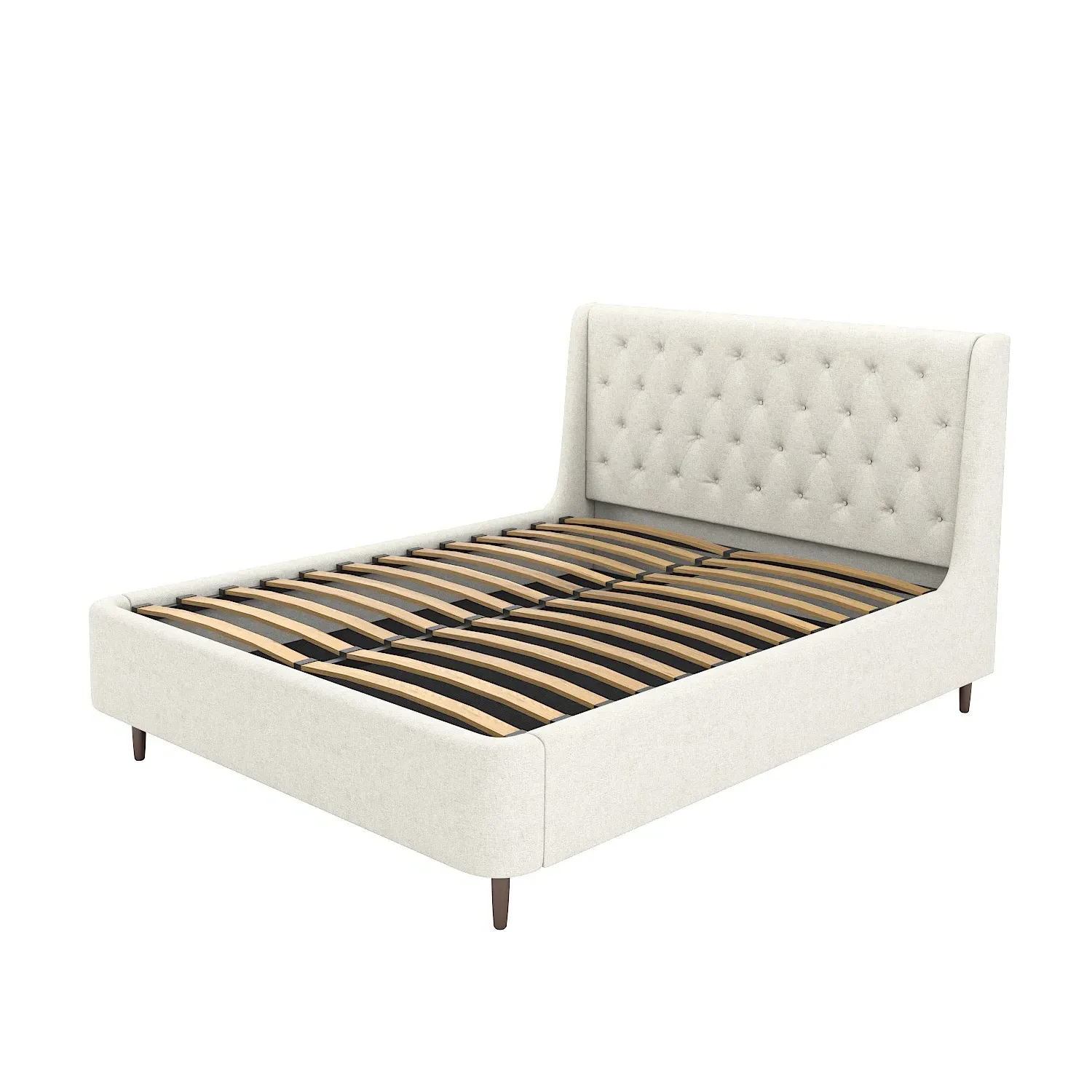 King Size Ottoman Bed with Storage - Cream, Woven