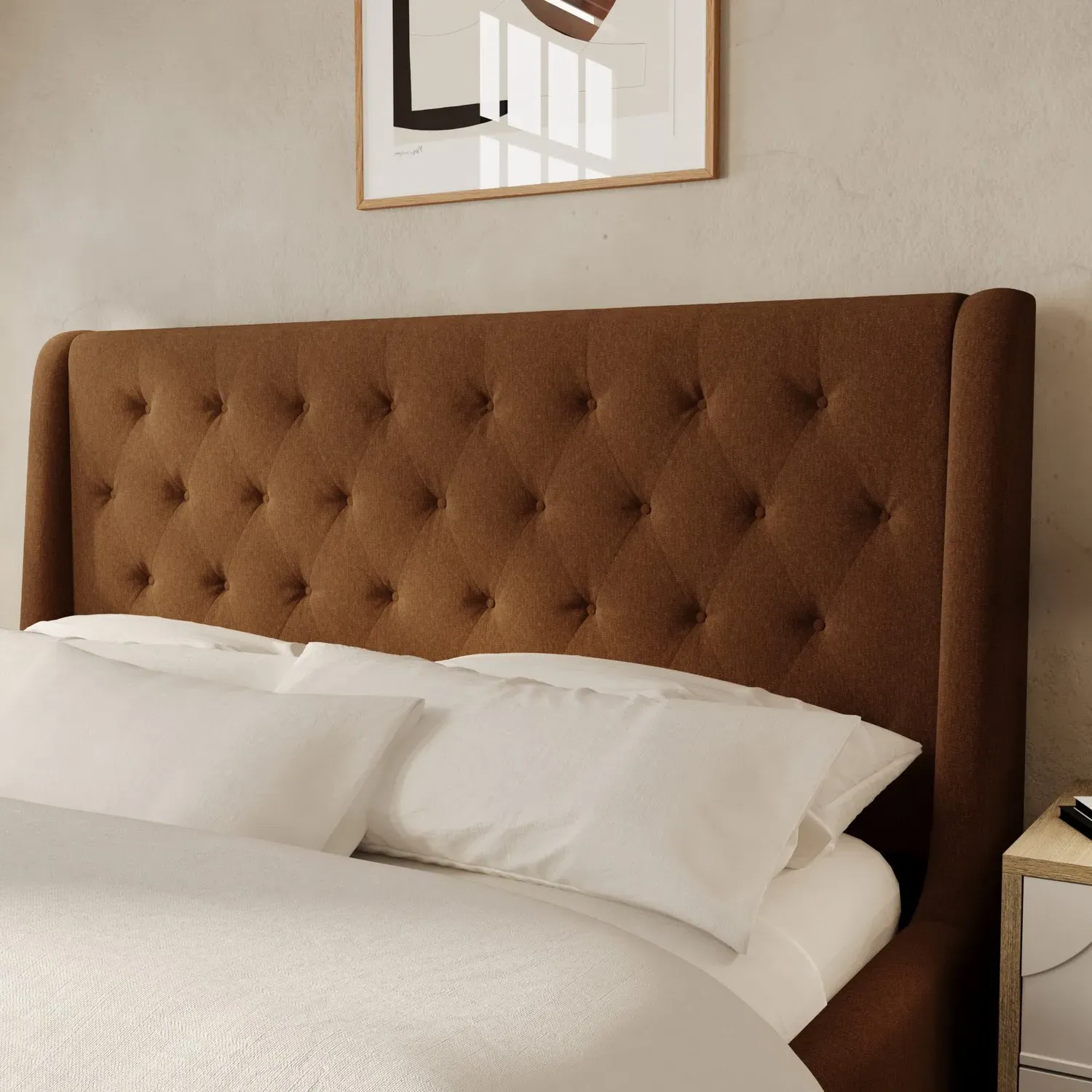 King Size Ottoman Bed with Storage - Orange, Chenille