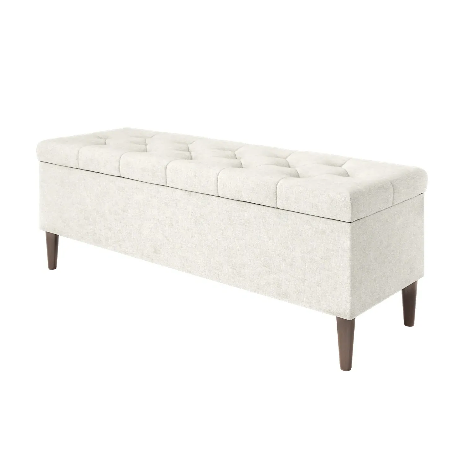 Storage Ottoman Bench - Cream, Fabric