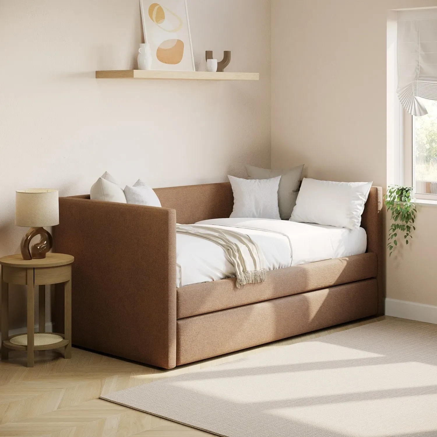 Single Day Bed with Pull Out Trundle - Orange