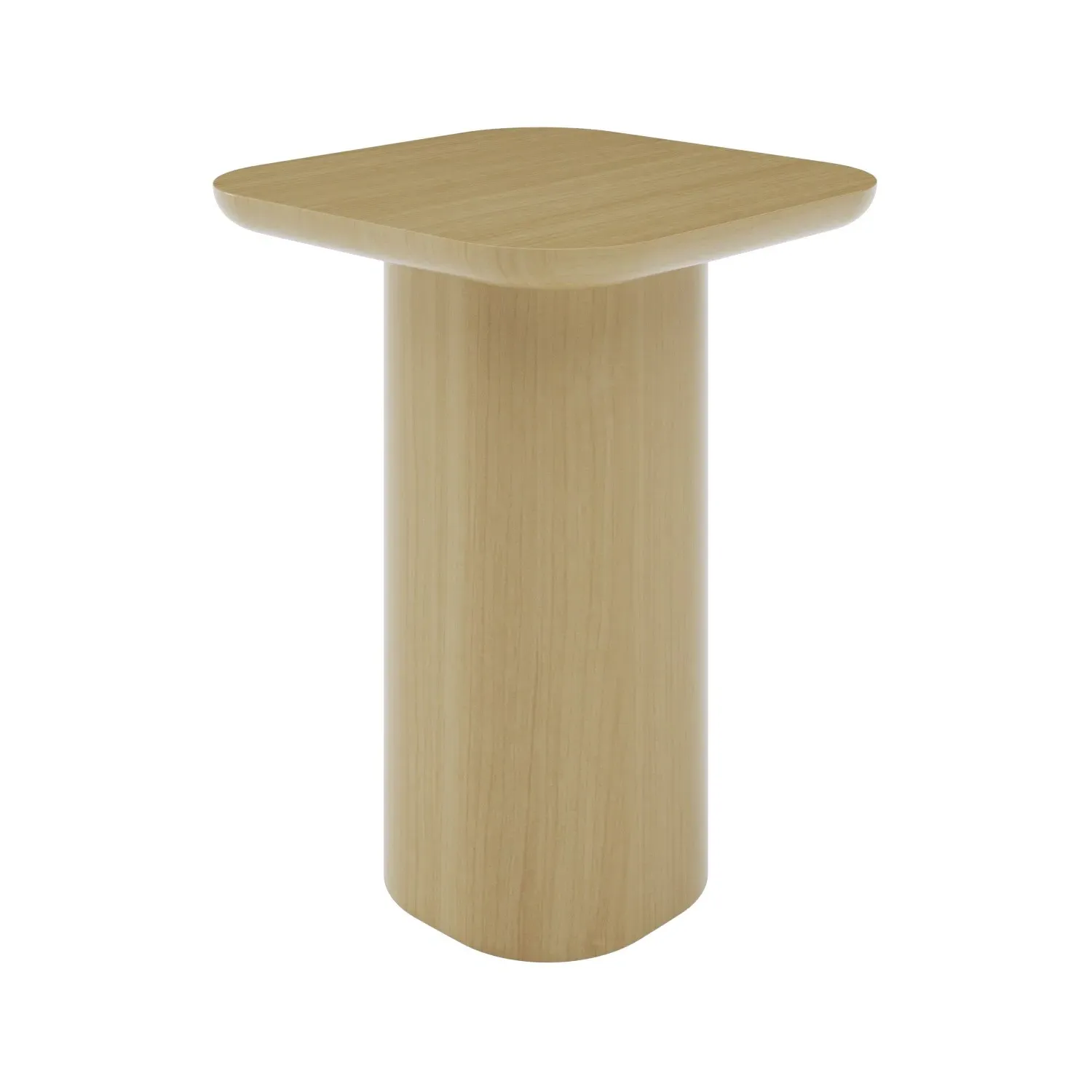 Square Pedestal Side Table - Brown, Oak