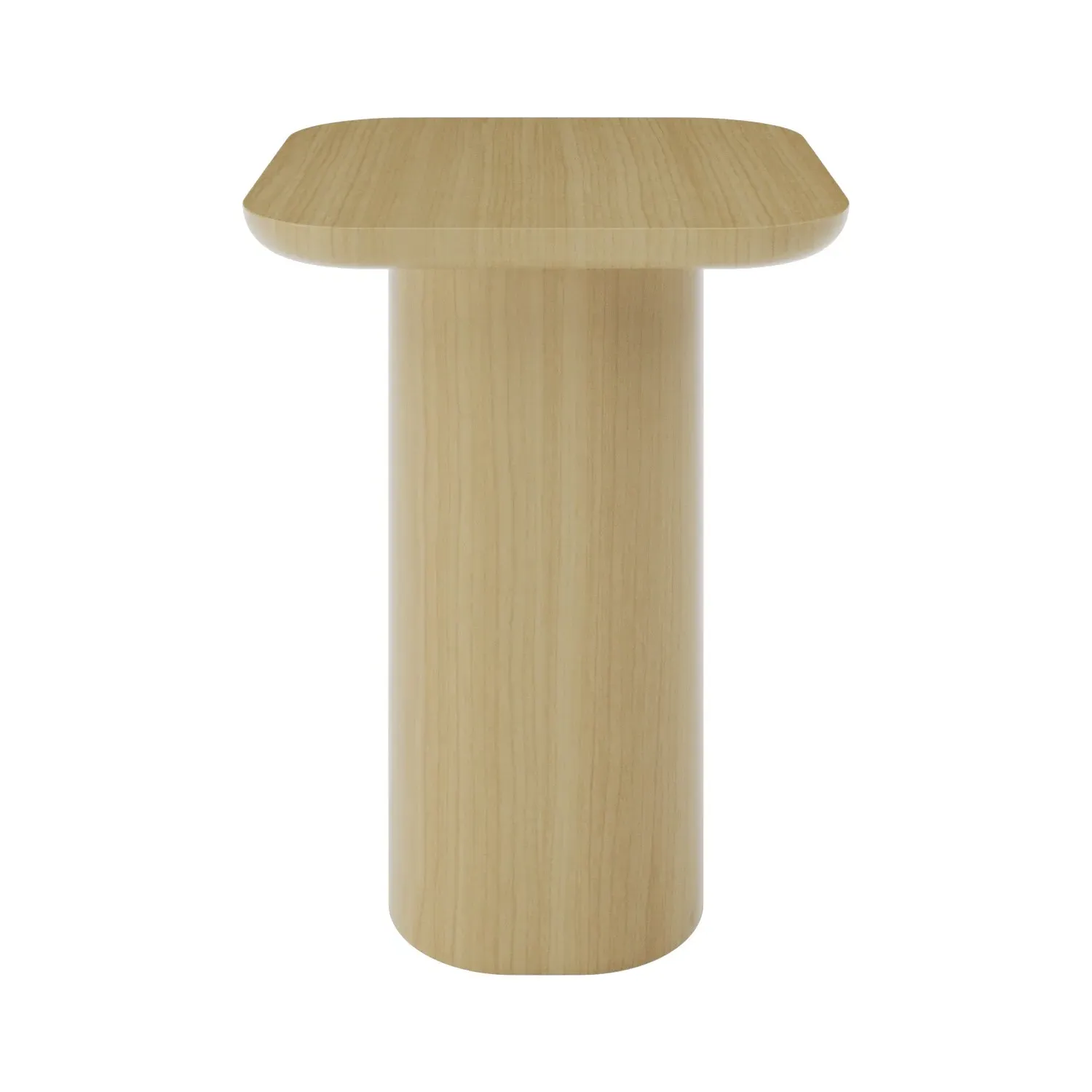 Square Pedestal Side Table - Brown, Oak