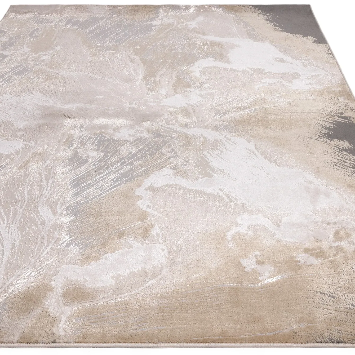 Abstract Rug - Beige, Polyester Blend