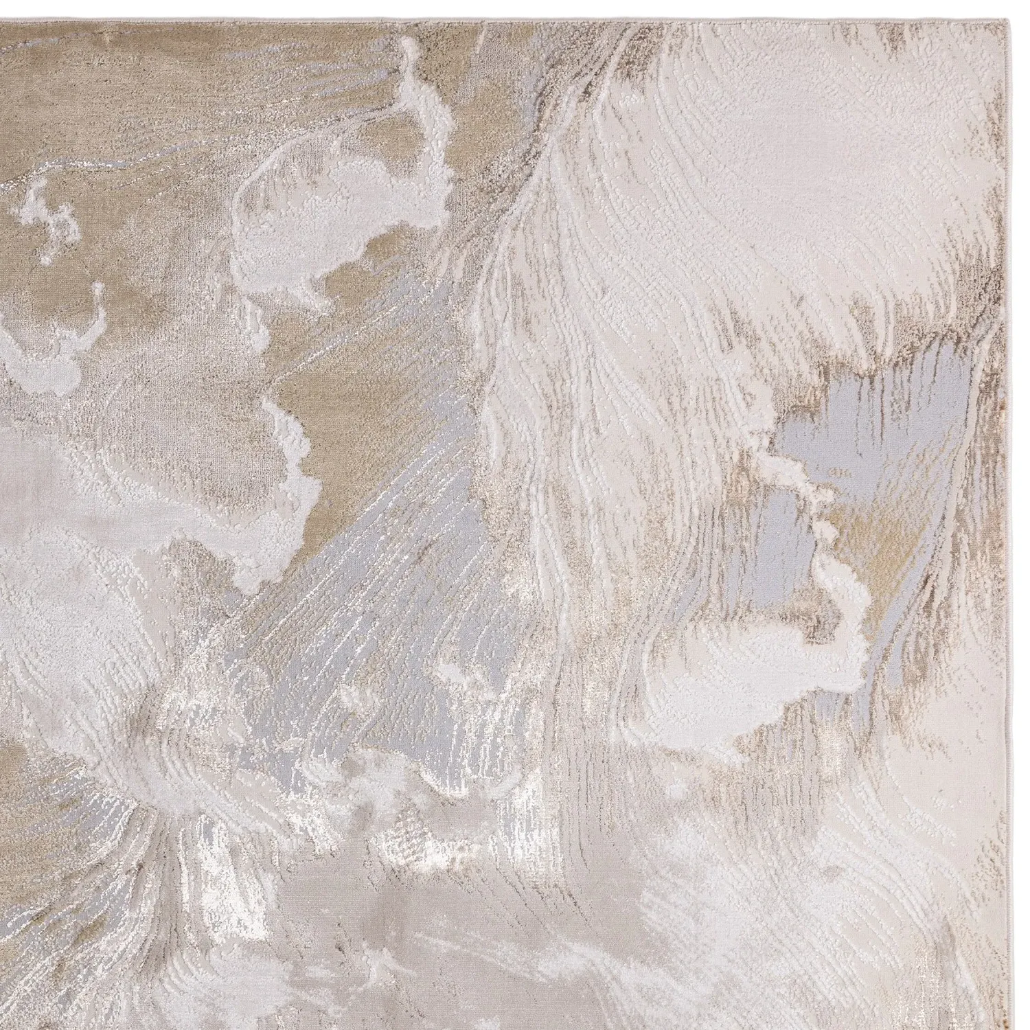Abstract Rug - Beige, Polyester Blend