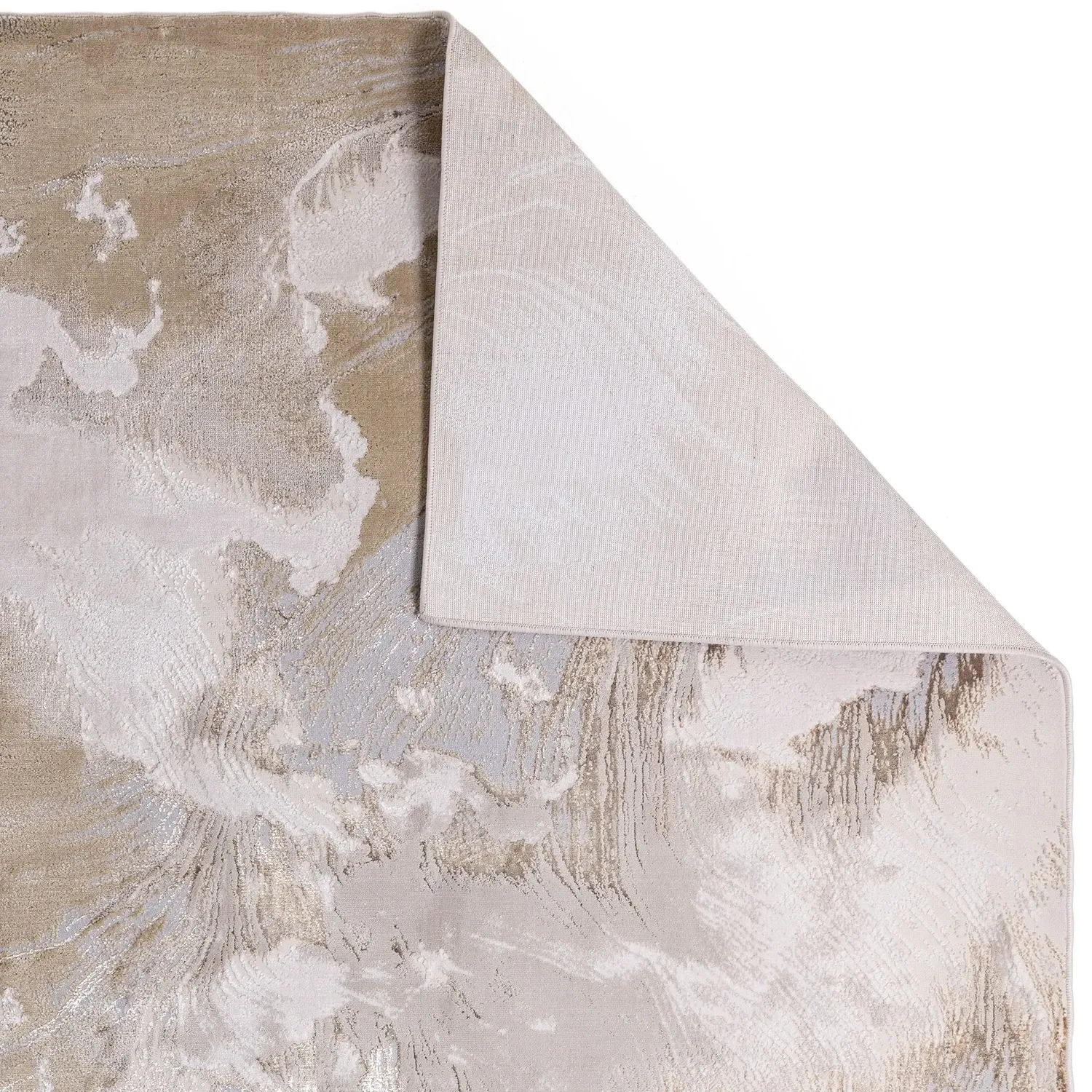 Abstract Rug - Beige, Polyester Blend