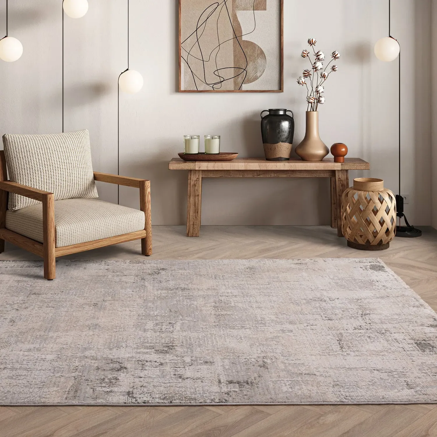Abstract Rug - Beige, Polyester image
