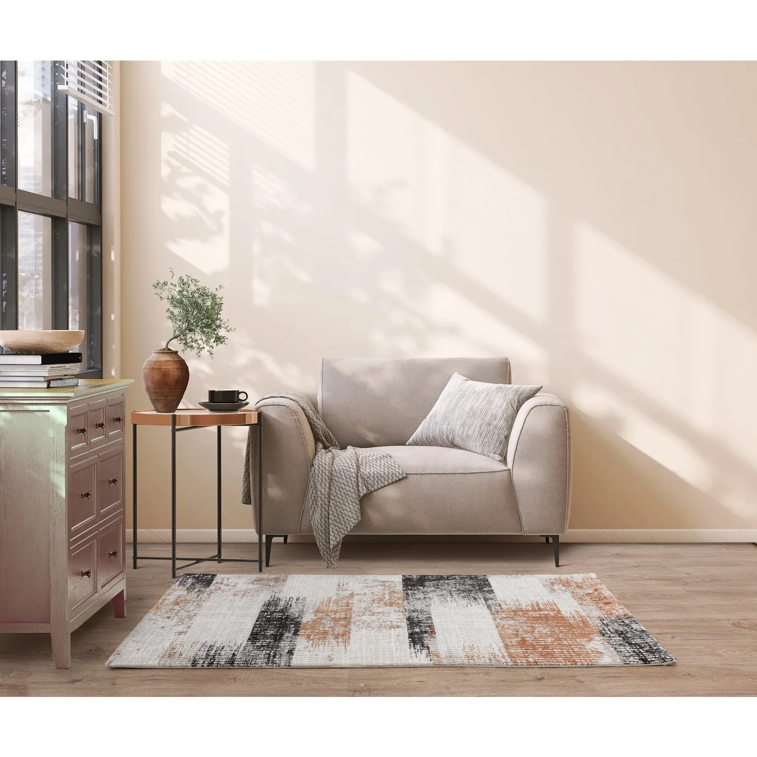 Abstract Rug - Orange, Polyester