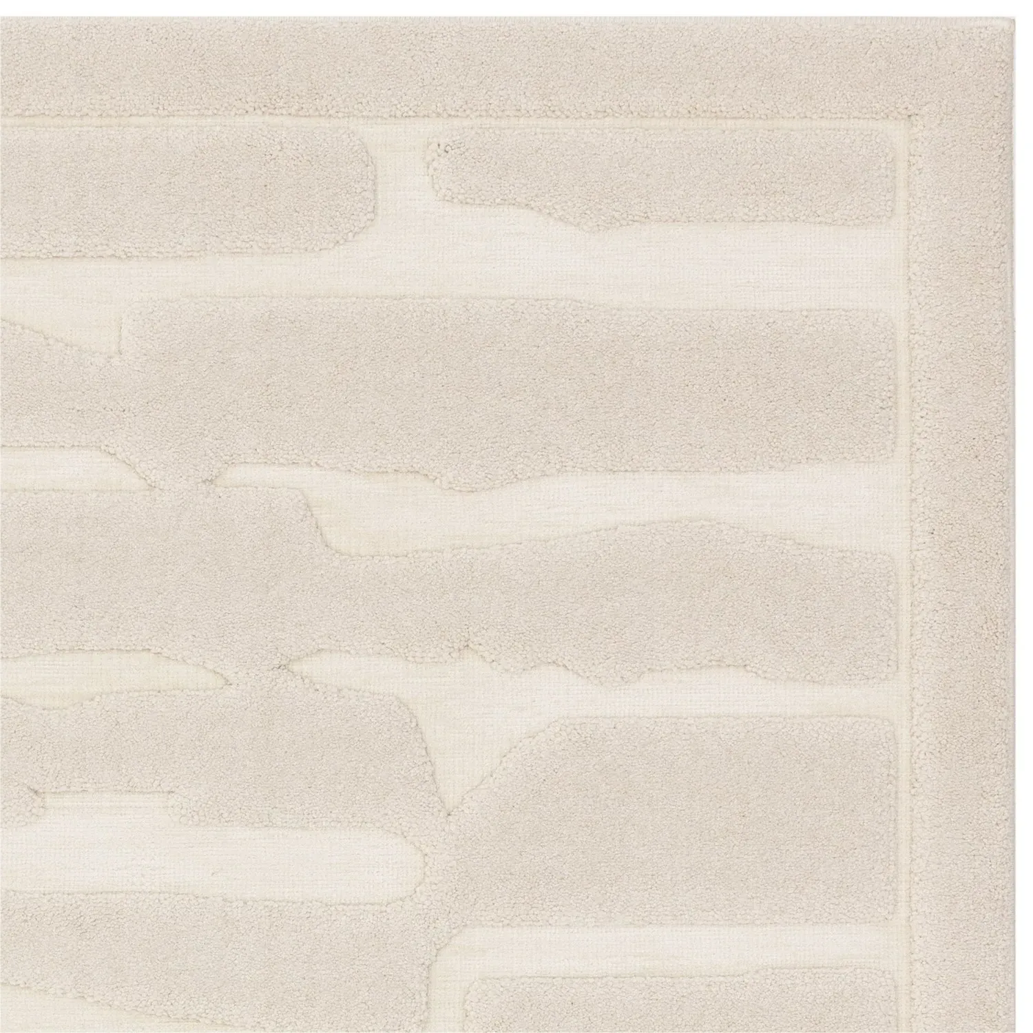 Abstract Rug with 3D Pattern - Cream, Polyester