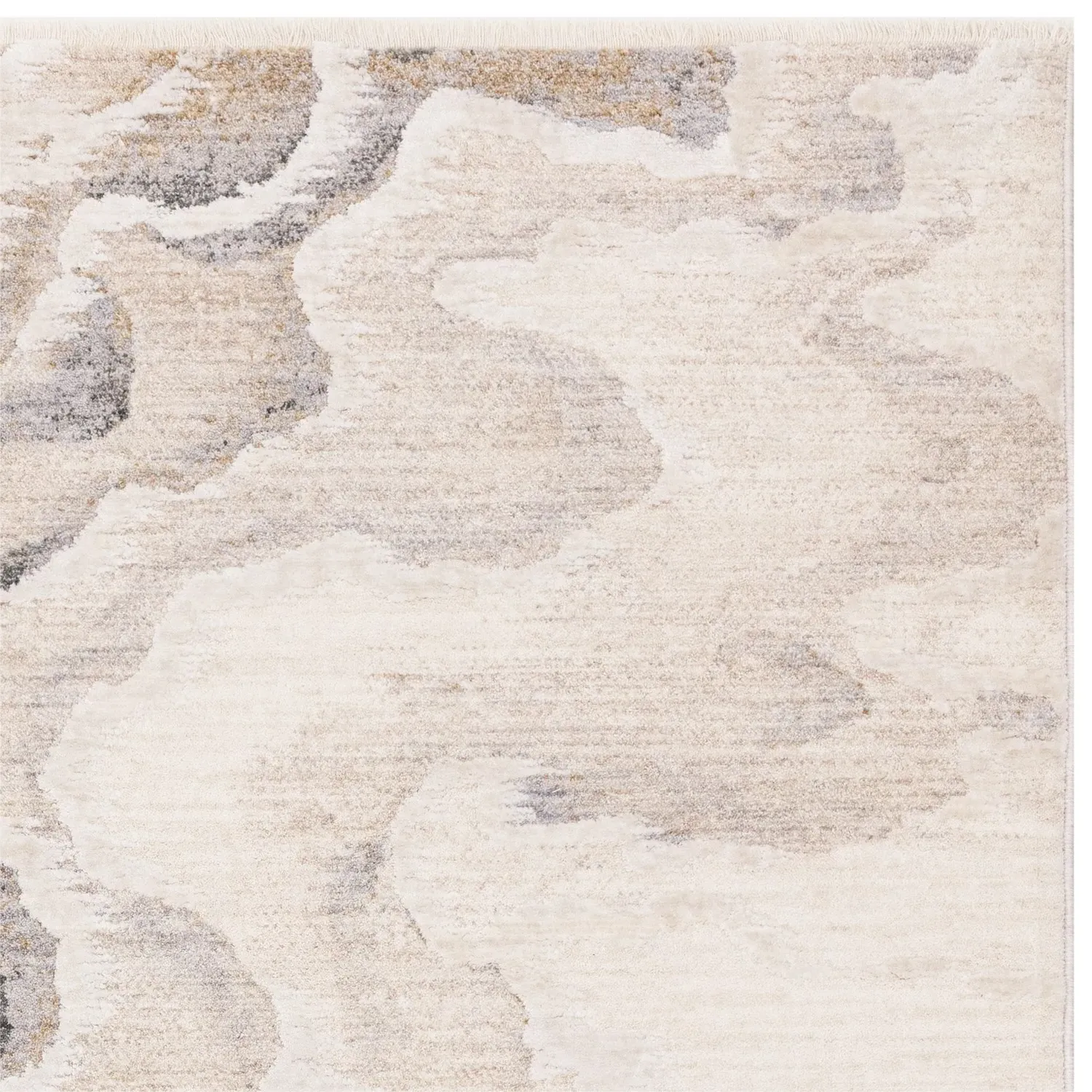 Abstract Rug with High-Low Effect - Beige, Polyester