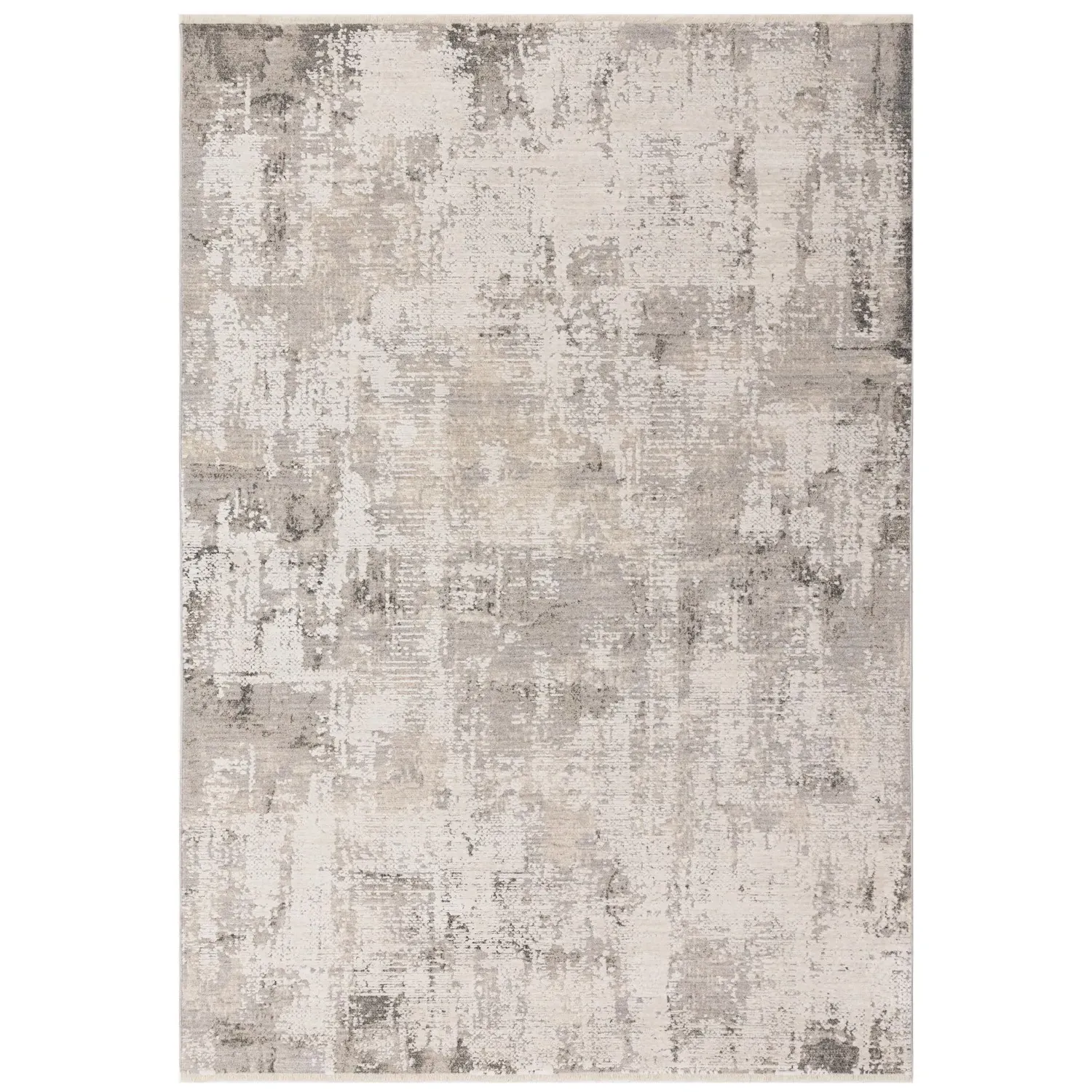 Abstract Rug with High-Low Texture - Beige, Polyester