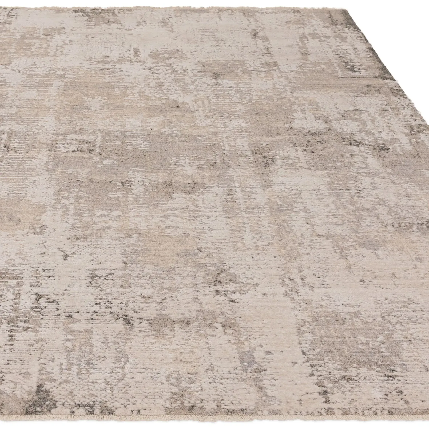 Abstract Rug with High-Low Texture - Beige, Polyester