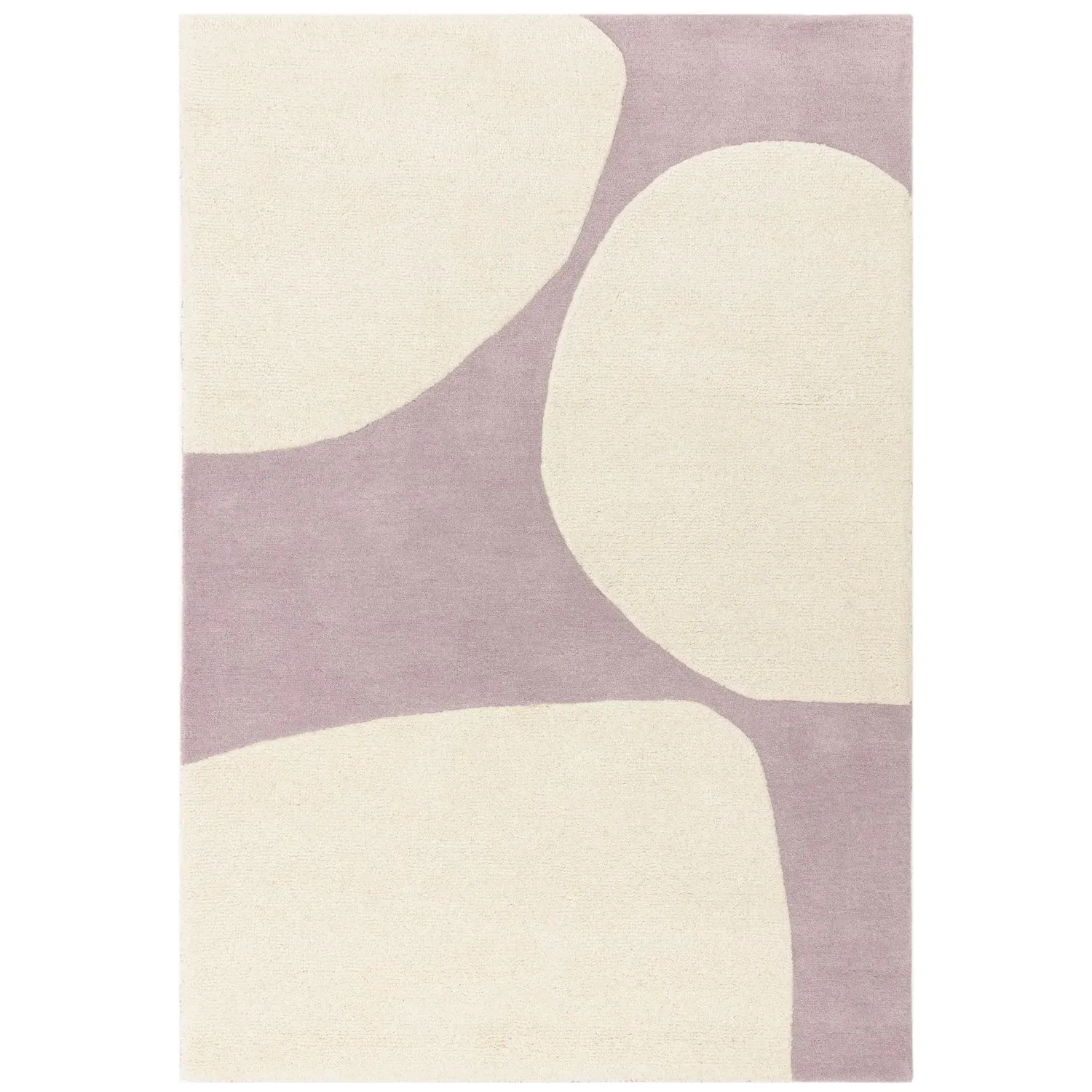 Abstract Rug with Pebble Design - Pink, Wool image