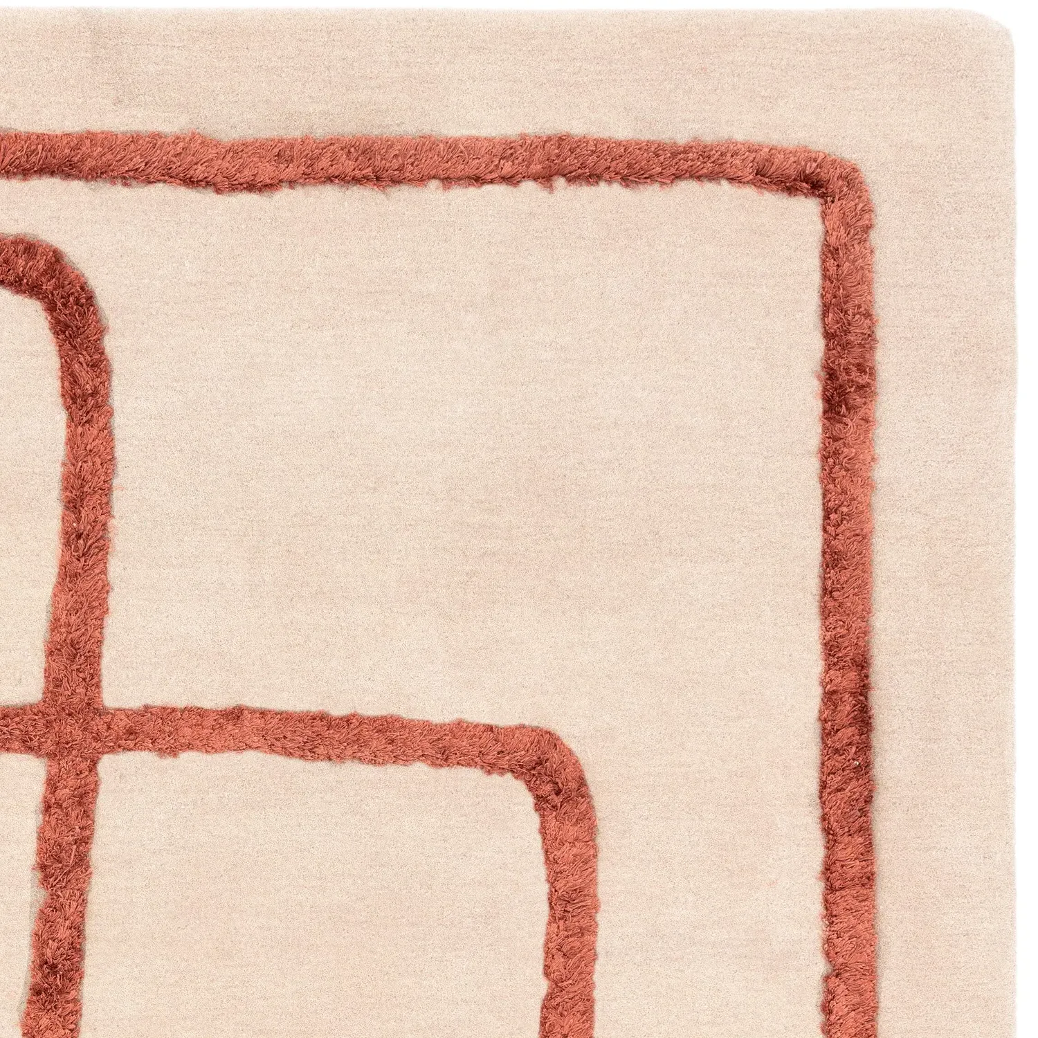 Abstract Rug with Raised Accents - Copper, Wool