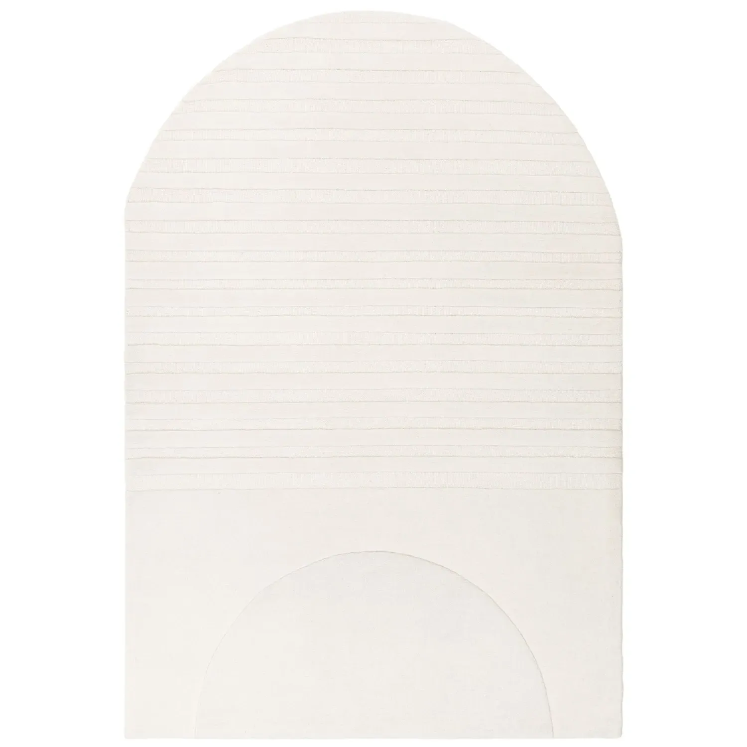 Curved Rug Hand Tufted - Cream, New Zealand Wool