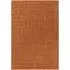 Hand Carved Geometric Rug - Orange, Wool