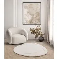 Hand Carved Rug - Cream, New Zealand Wool