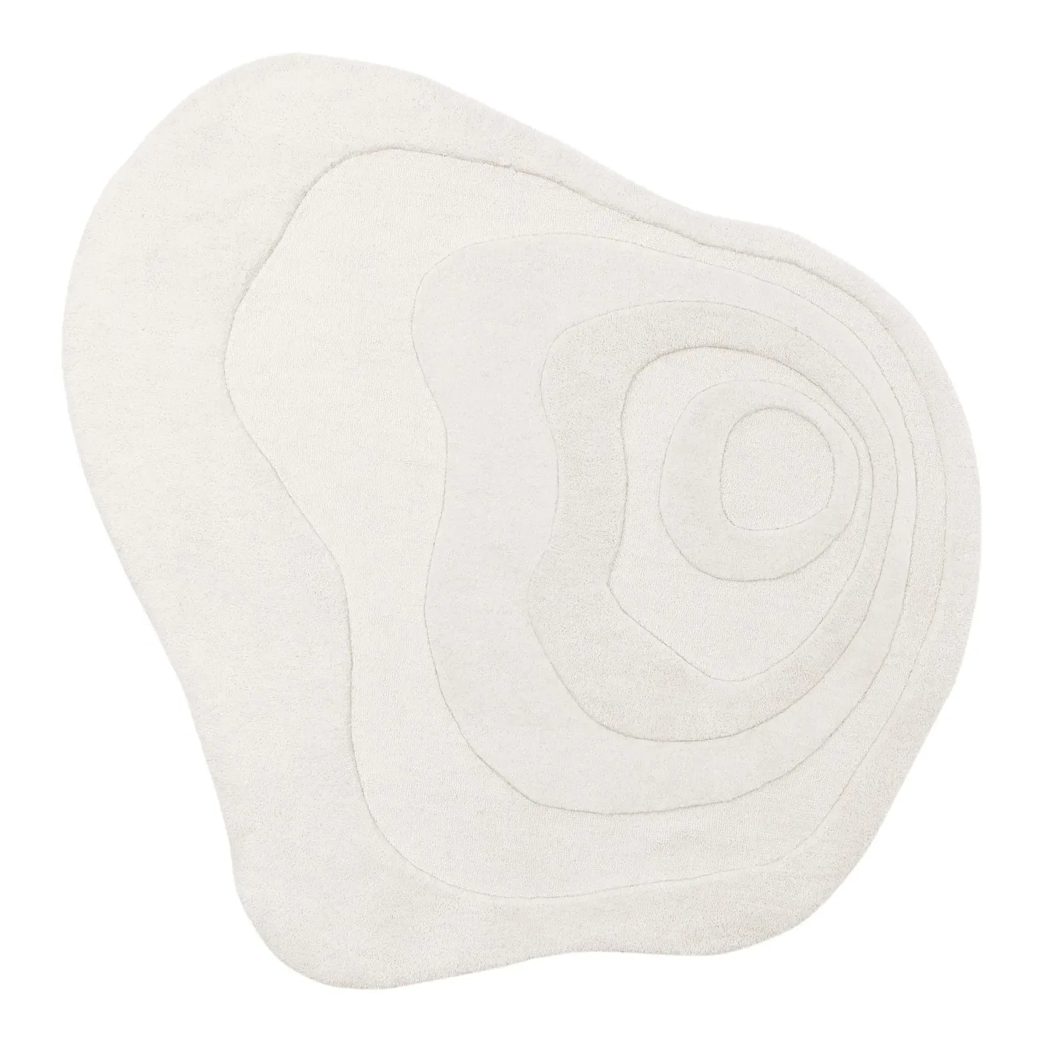 Hand Carved Rug - Cream, Wool