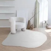 Hand Carved Rug - Cream, Wool