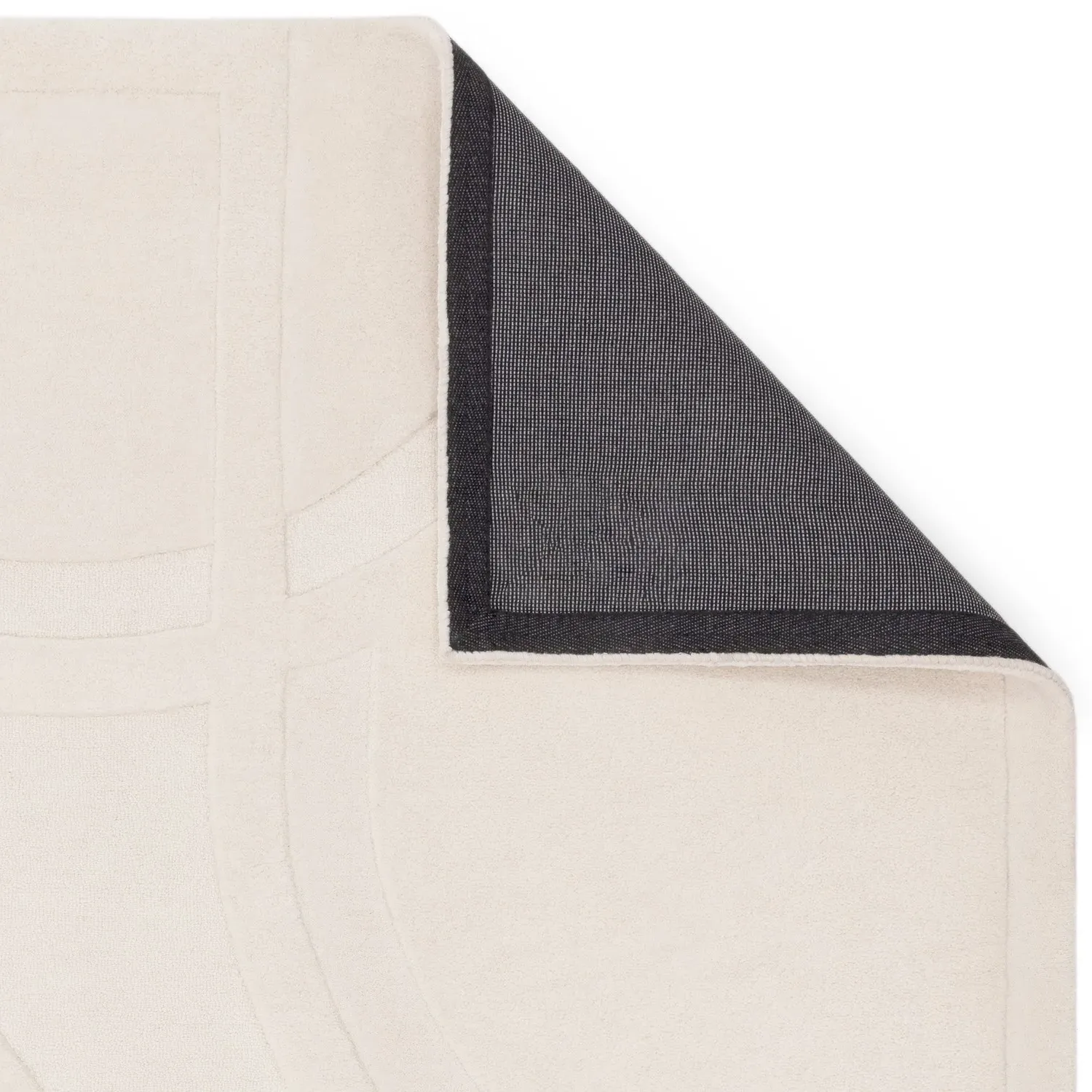 Hand Carved Rug Movement Pattern - Cream, Wool