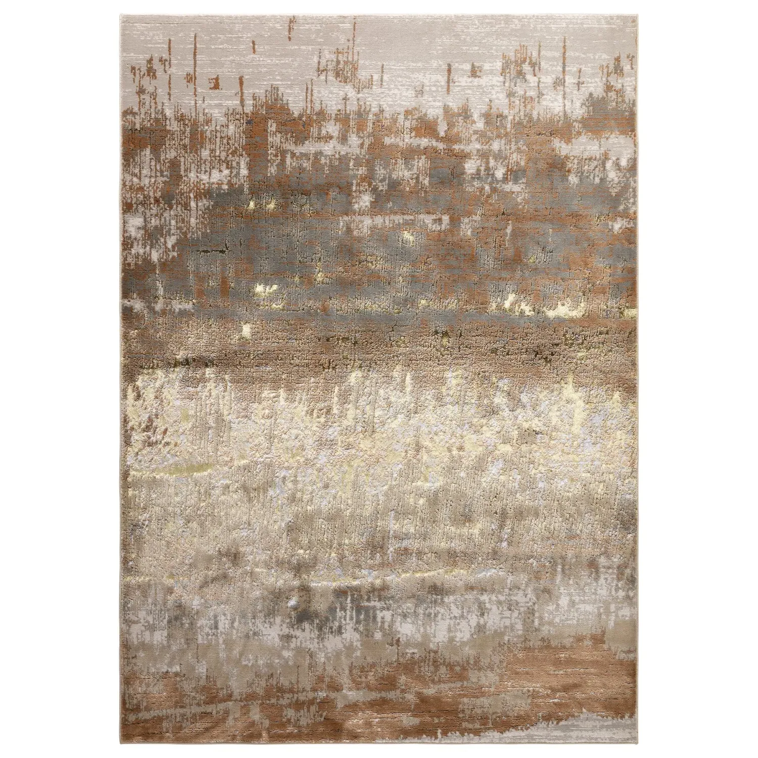 Large Abstract Rug - Beige, Polyester Blend