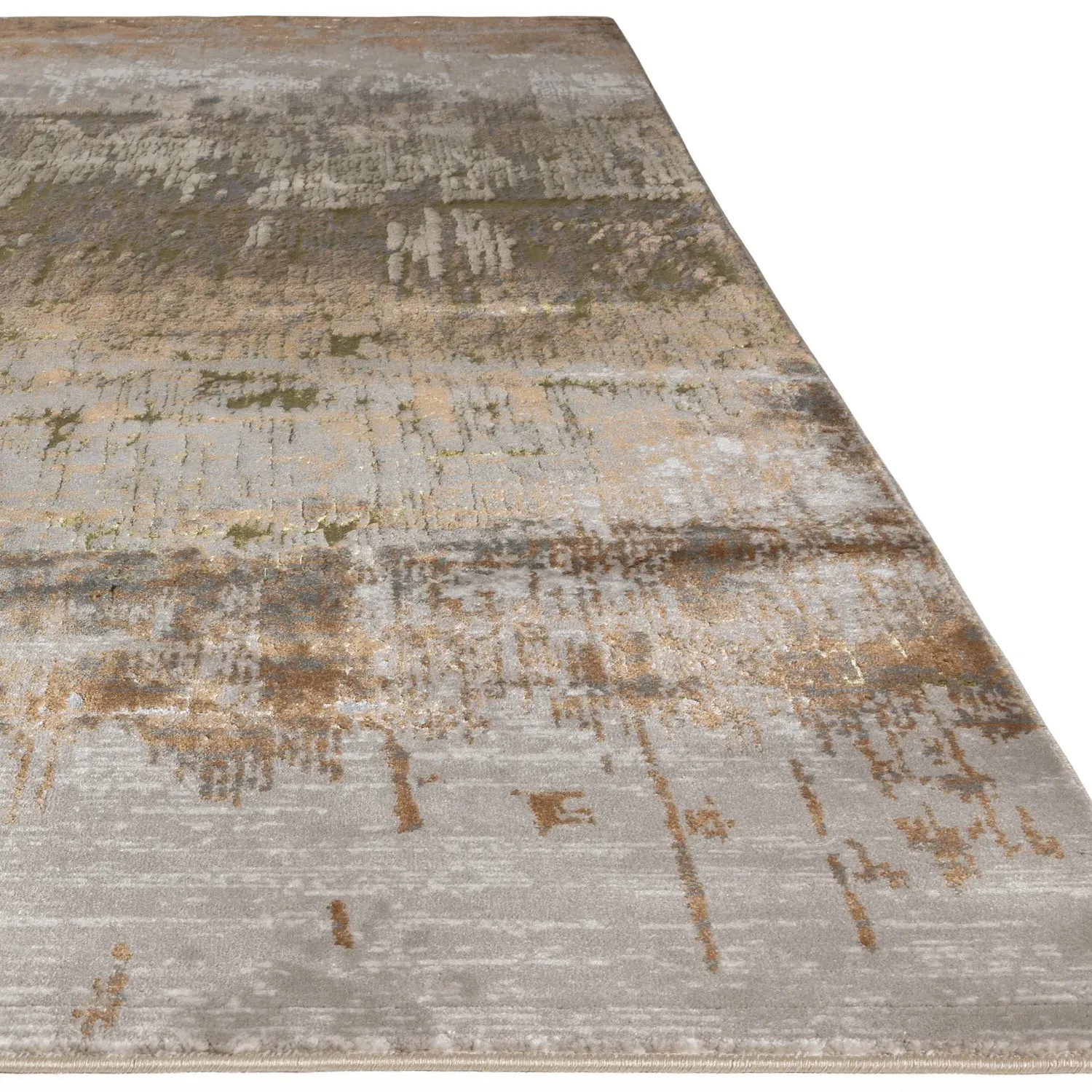 Large Abstract Rug - Beige, Polyester Blend