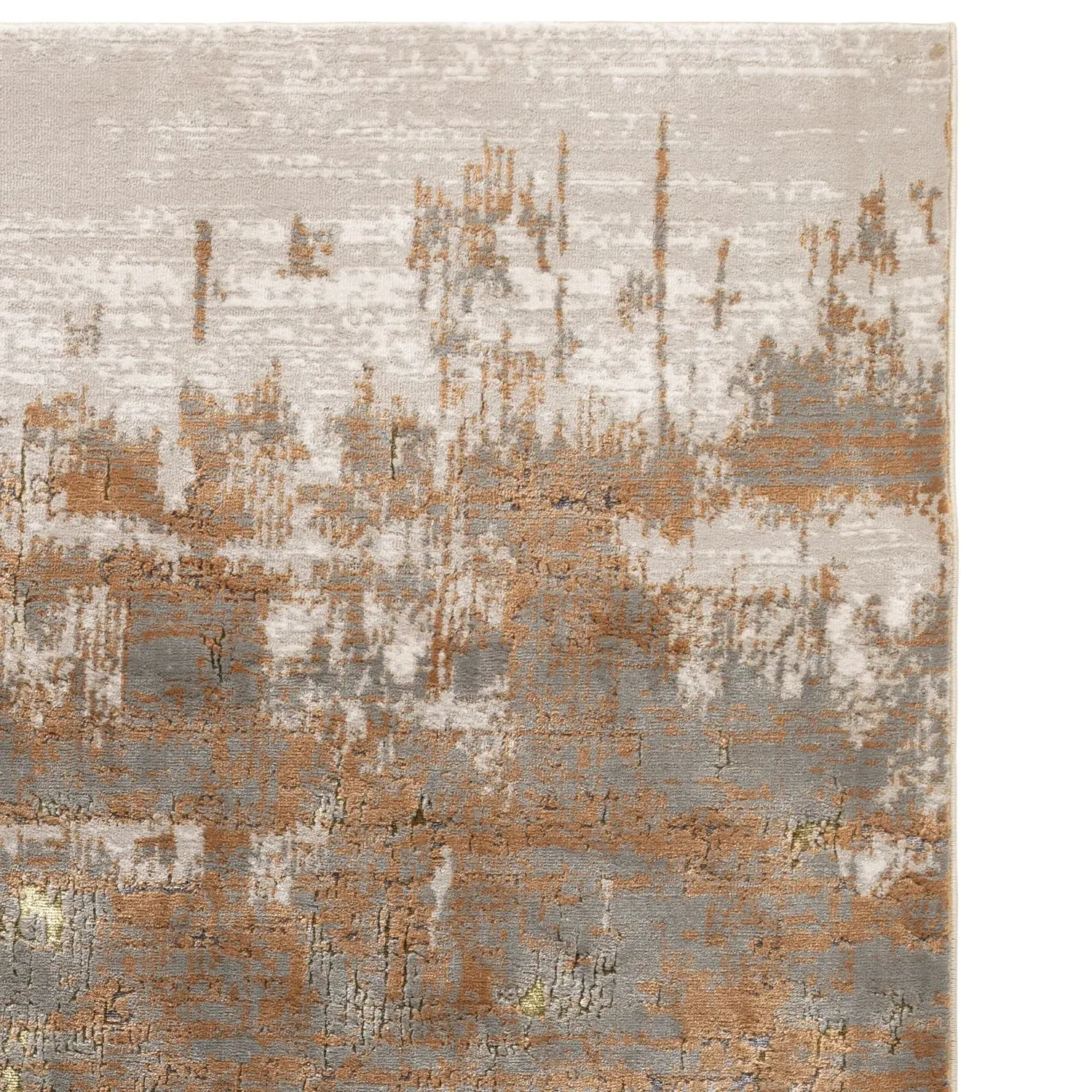 Large Abstract Rug - Beige, Polyester Blend