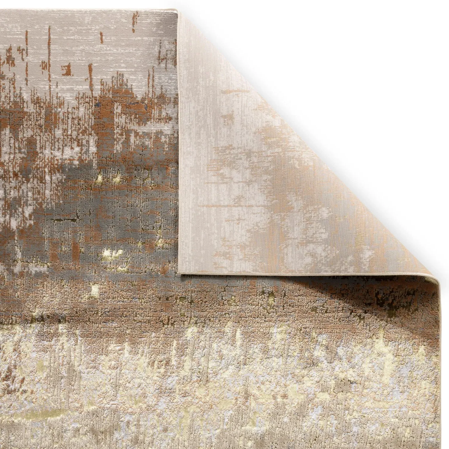 Large Abstract Rug - Beige, Polyester Blend