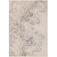 Large Abstract Rug - Cream, Polyester